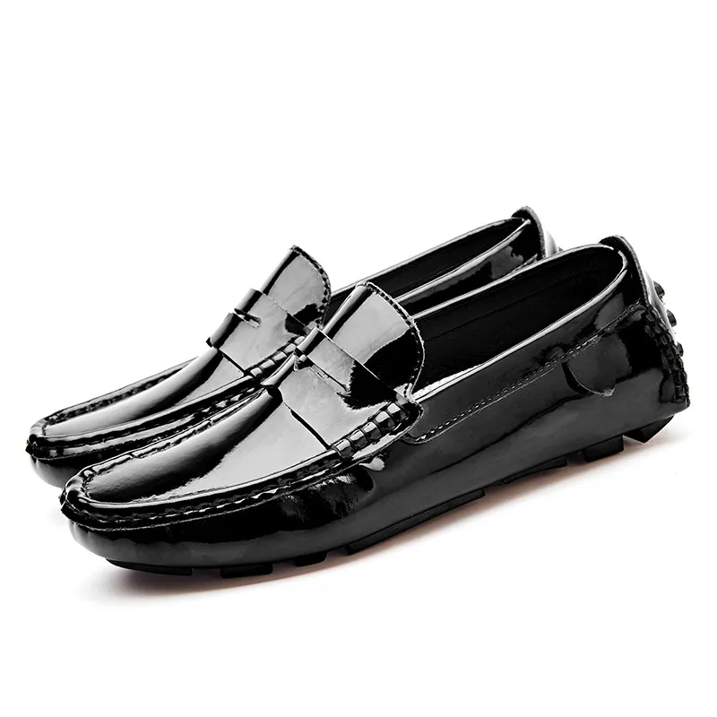 black loafers men KOZLOV/мужская повседневная обувь размера плюс; Роскошные брендовые лоферы; дизайнерские слипоны; мужские туфли-мокасины; Высококачественная итальянская обувь для вождения - Цвет: black loafers men