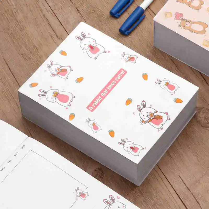 375 листов милые Мультяшные блокноты для записей бумажные вкладыши ежедневник