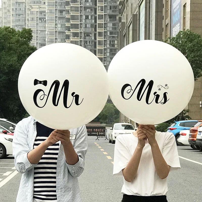 1 шт. большой Размеры 36 дюймов Mr Mrs белый латексные шары для Свадебная вечеринка/свадебных платьев/с надписью "Bride to be/занимается вечерние воздушные Globos вечерние поставки