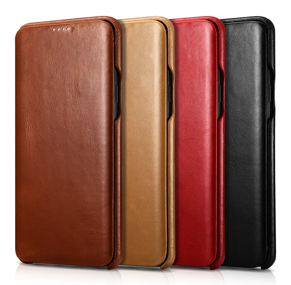 S9 Plus чехол для Samsung S8 iCarer Винтажный из натуральной кожи с откидной крышкой s10 note 8 9