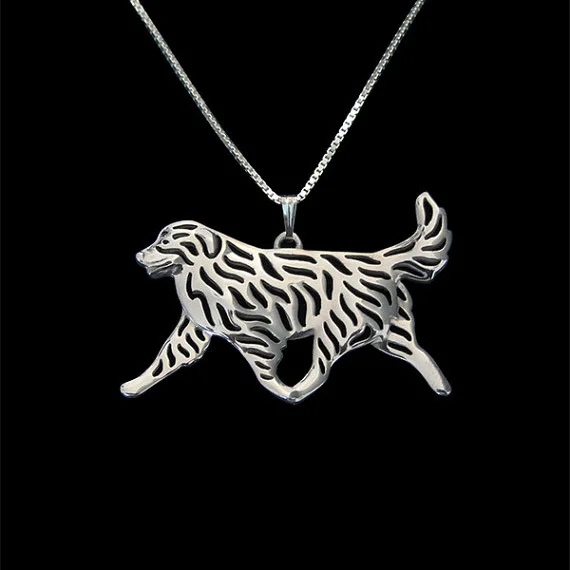 Женское Ожерелье в виде Бернской горной собаки с золотым и серебряным