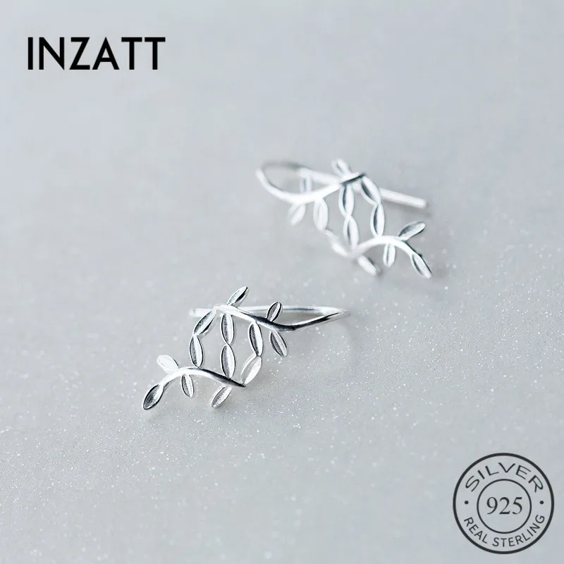 INZATT Real 925 Sterling Silver Leaves Bohemia Dangle Drop Earrings For Women Party Fashion Jewelry Pendientes Mujer Moda 2018 | Украшения