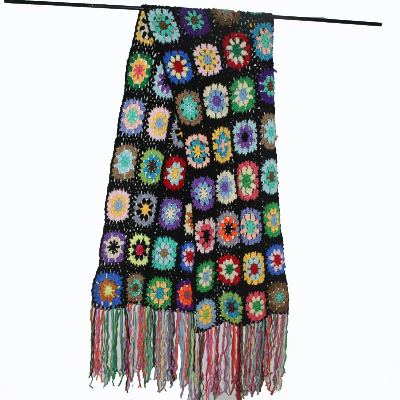 Женский вязаный шарф пончо с кисточками 200x26 см|tassel scarf|brand scarfscarf brand |