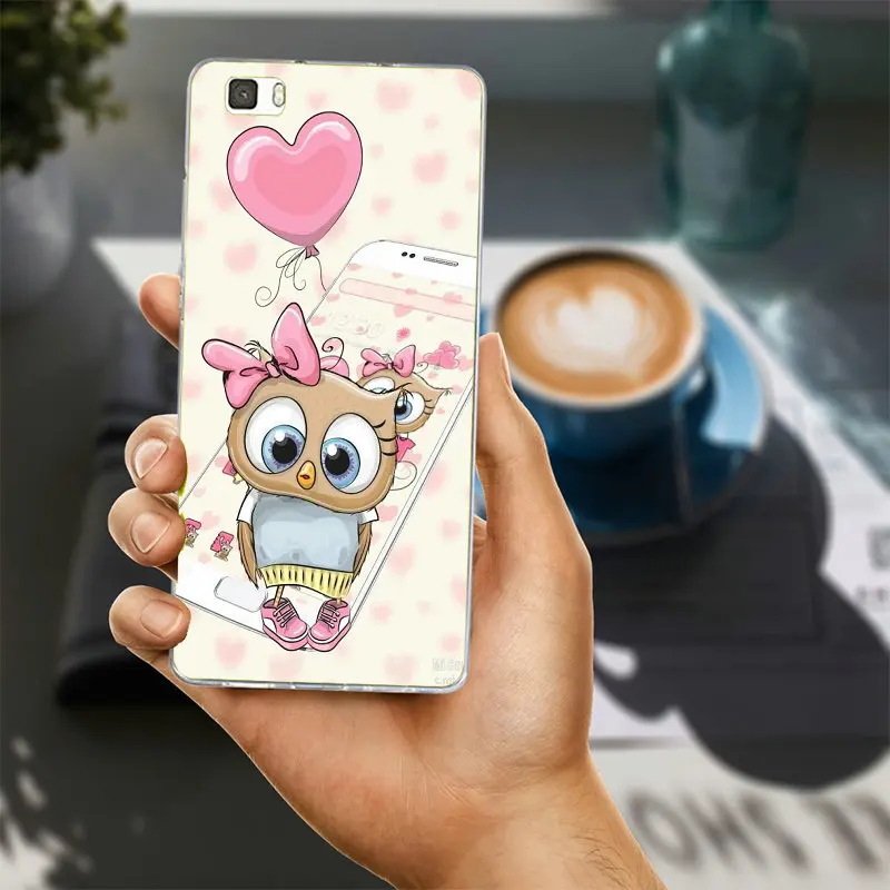 Милая сова сердца любовник Рождество для huawei P8 P9 P10 P20 Lite Коврики 10 Pro Y5 Y6 Y3 II Y7 Honor 6X9