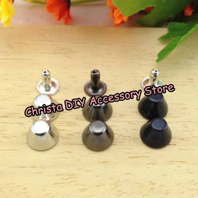 100 компл./лот 10 мм черная заклепка из сплава в форме ведра искусственная кожа
