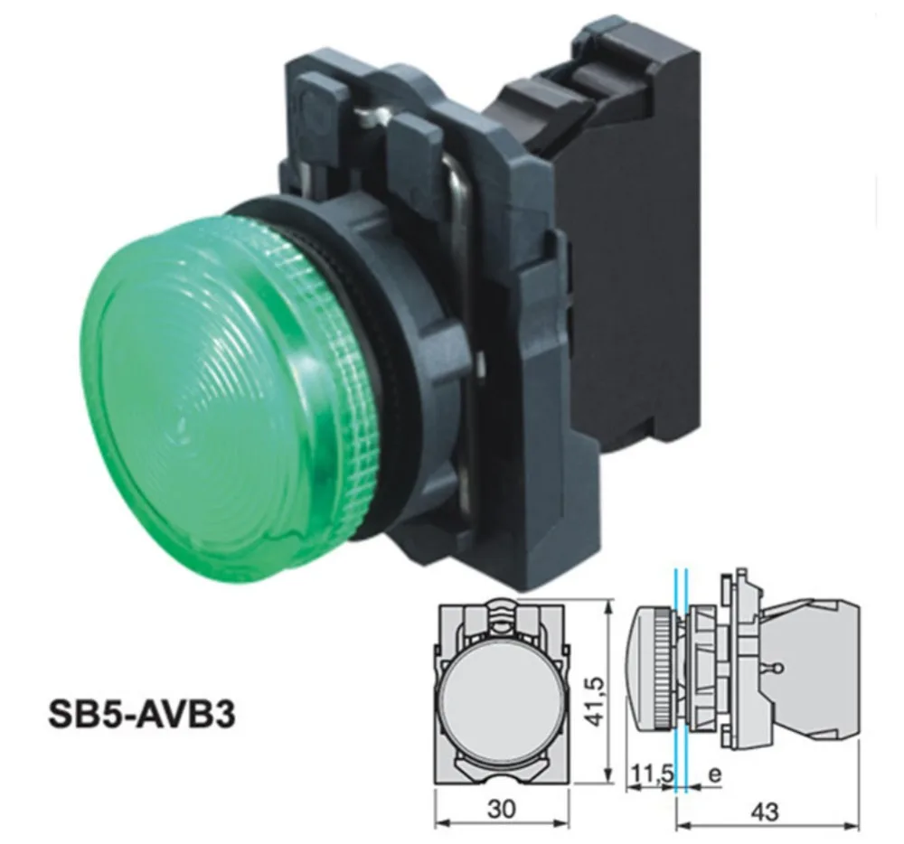 

LED Pilot Indicator Signal Light Lamp XB5-AVB3