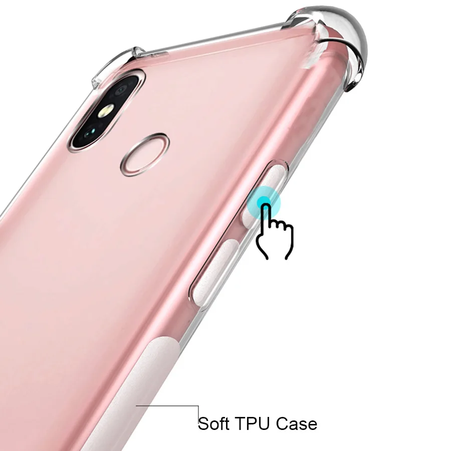 Мягкий чехол для Xiaomi Redmi Note 5 Pro противоударный прозрачный из ТПУ задней крышки