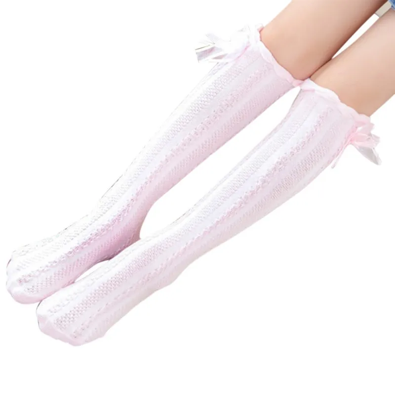 2017 г. Модные хлопковые колготки для маленьких девочек школьные Гольфы с бантиком