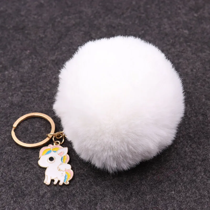 Горячая новинка имитация кролика рекс мяч брелок Подвеска Единорог сумка