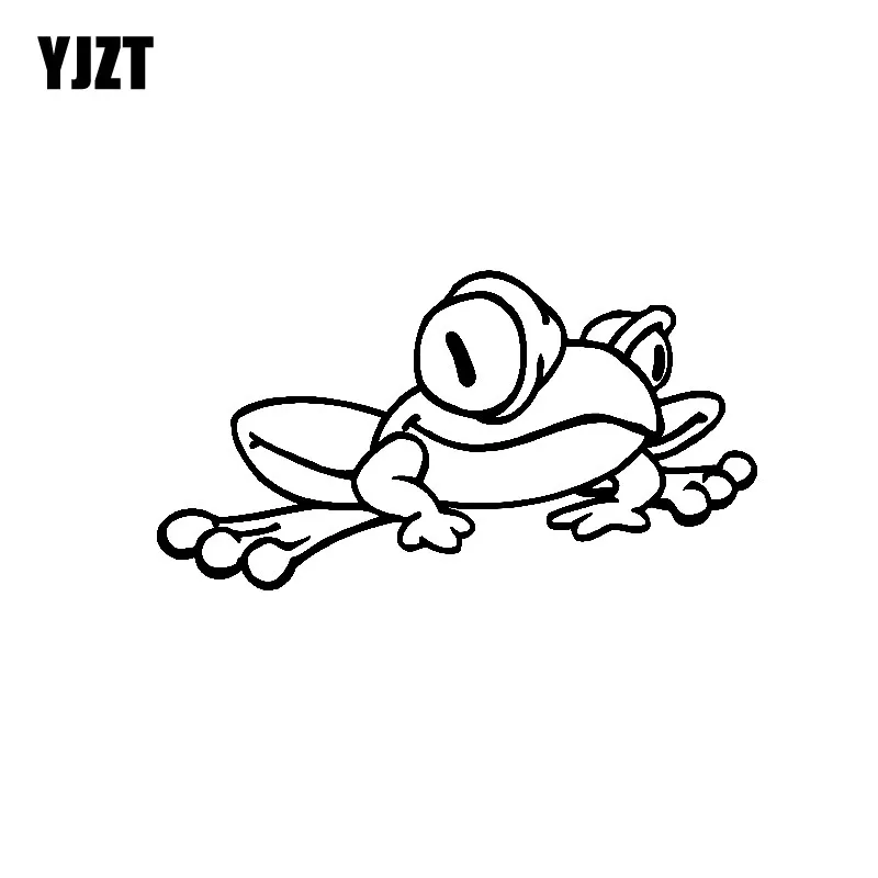 

YJZT 14.2CM*7.6CM Cool Crouching Amphibians Dazzling Artistic Vinyl Decal Car Sticker Black/Silver C19-0954