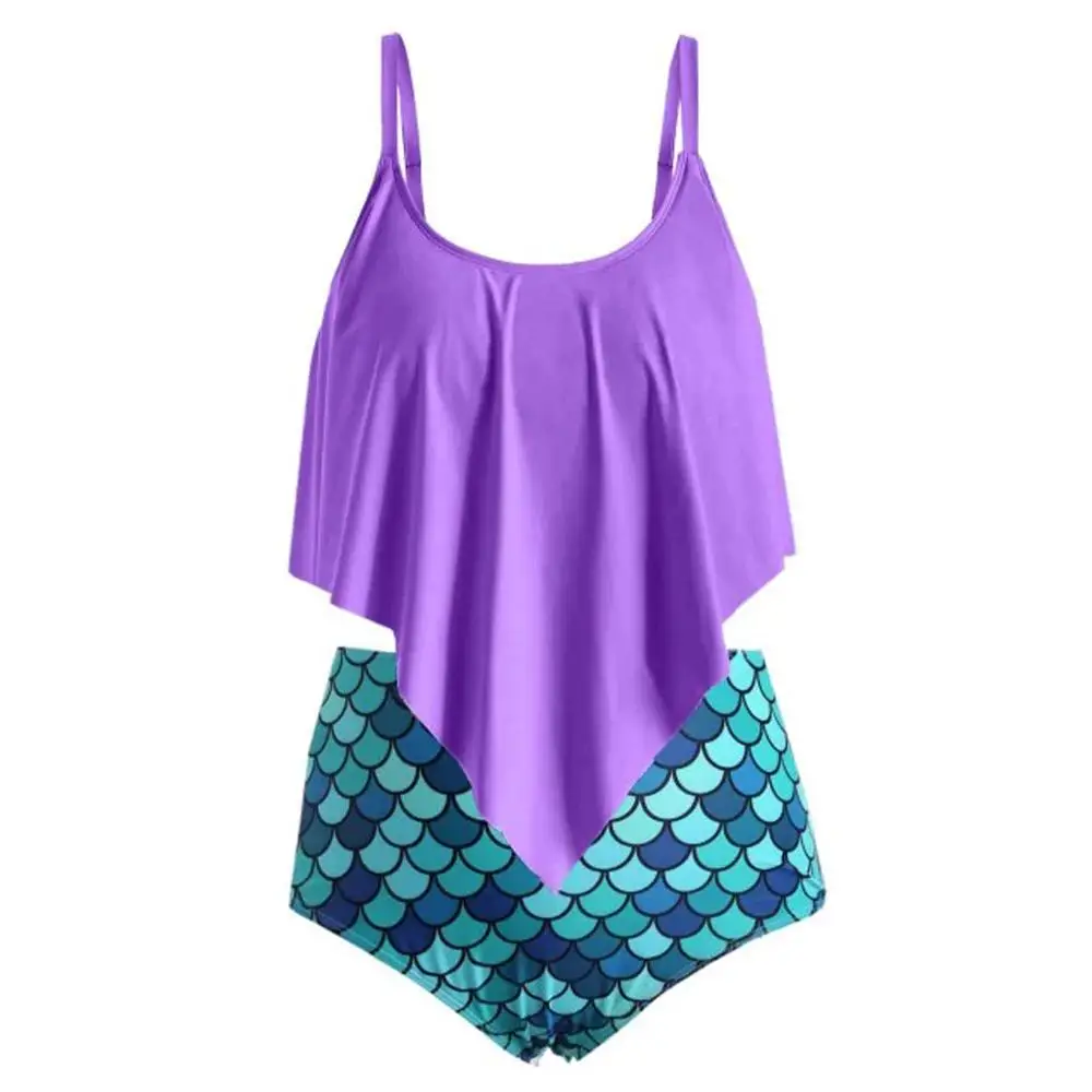 Женский купальник из двух предметов женский танкини с эффектом пуш ап и высокой