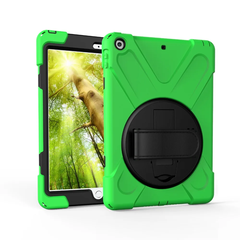 Чехол для iPad 9,7 дюймов / release A1822 A1823 A1893 A1954 ZAIWJ Safe Kids Armor At мягкий ударопрочный силиконовый+ жесткий чехол
