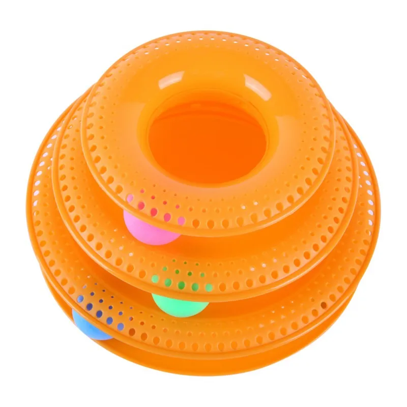 Three layer Пластиковые три/четыре уровня башня треки диск кошка игрушка полка для развлечений игровая станция домашние кошки тройной игровой шар-диск игрушки Jouet Chat - Цвет: Three layer