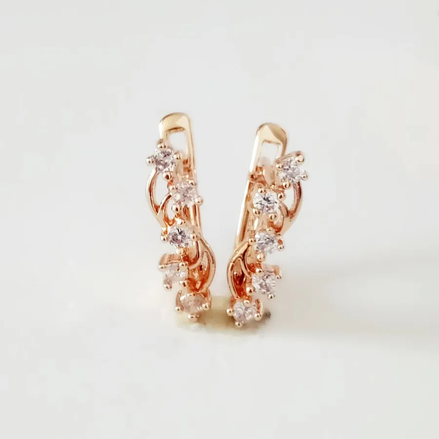 Комплект женских украшений из колье и серёг розовое золото 585 пробы|Ювелирные