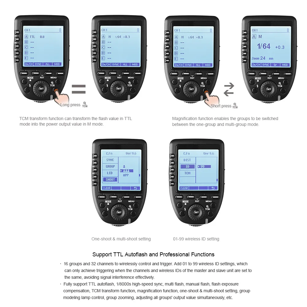 Godox XproS TTL беспроводной триггерный передатчик вспышки поддержка Autoflash 1/HSS большой