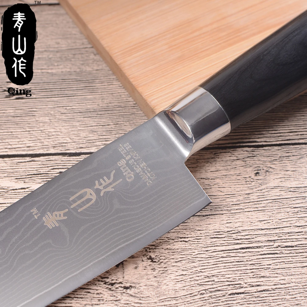 Цин ручной работы 67 слоев японского VG10 нож из дамасской стали 6 дюймов поварской