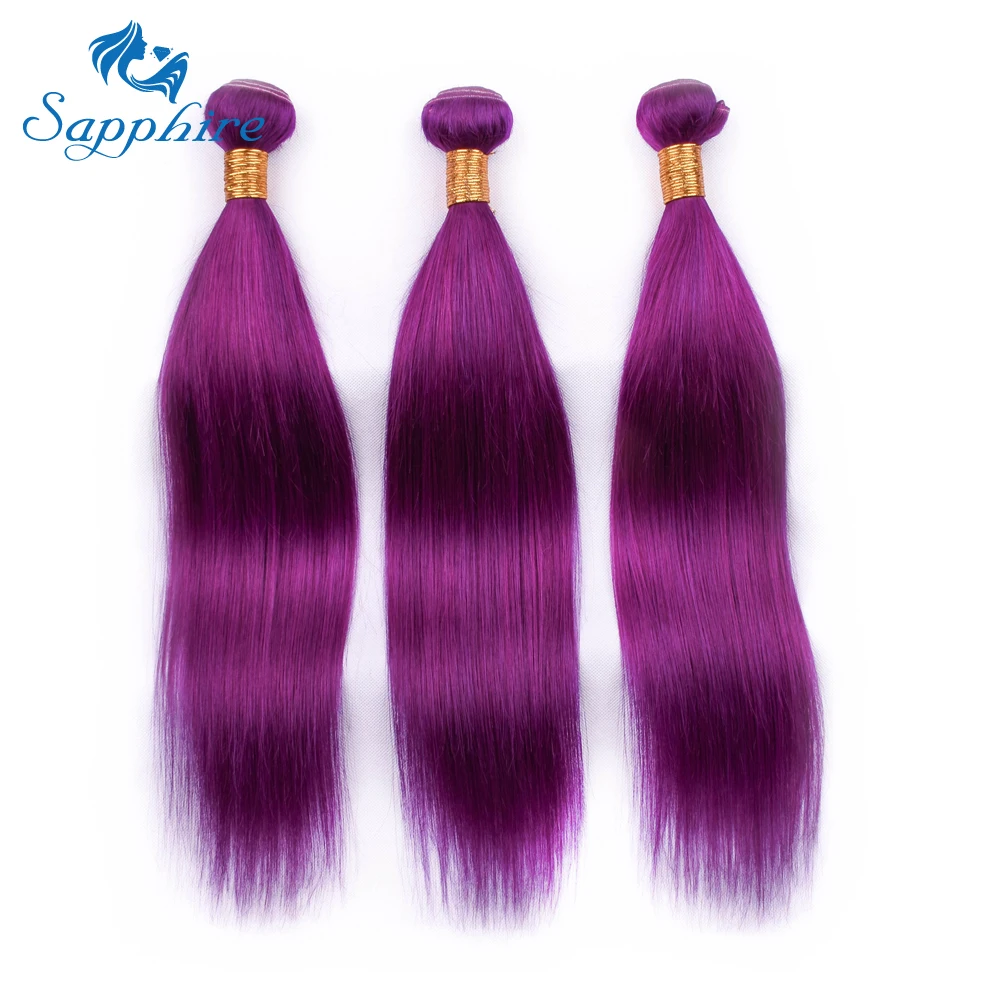 Сапфир перуанский человеческие волосы прямые Связки 3 человеческих волос Чистая