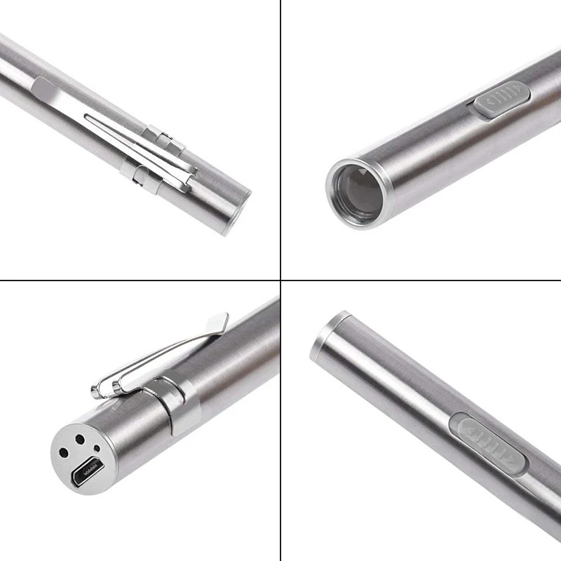 Anpro USB Перезаряжаемый светодиодный лазерный УФ ручка-фонарик многофункциональная лампа для проверки маркеров 2 стиля