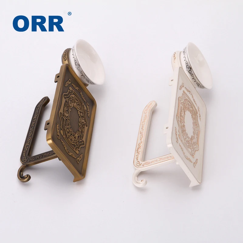 

Toilet Paper Holder with Ceramic Ashtray Bathroom phone bracket lavatory Towel rack Antique copper/white Bath Hardware ORR
