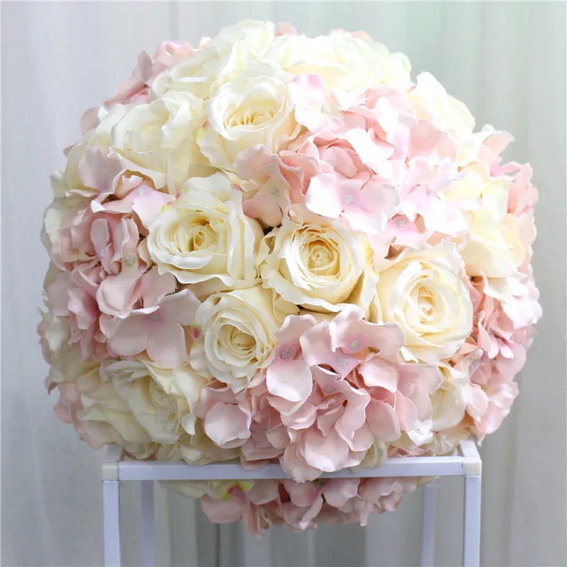 B2pc 40cm light pink Роскошные 2 м свадебные декорации цветочные композиции вечерние искусственные 30 см угловой ряд цветов 40 см стол центральный шар букет - Цвет: B2pc 40cm light pink