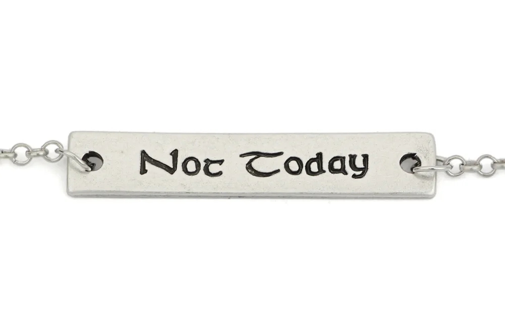 Подметанный вручную оловянный прямоугольник &quotNot Today&quot шейный платок Игра