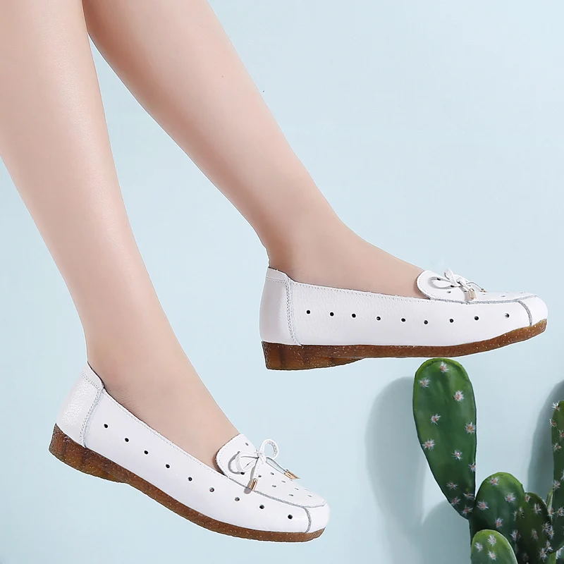 Женские туфли на плоской подошве AARDIMI натуральная кожа без застежки квадратный