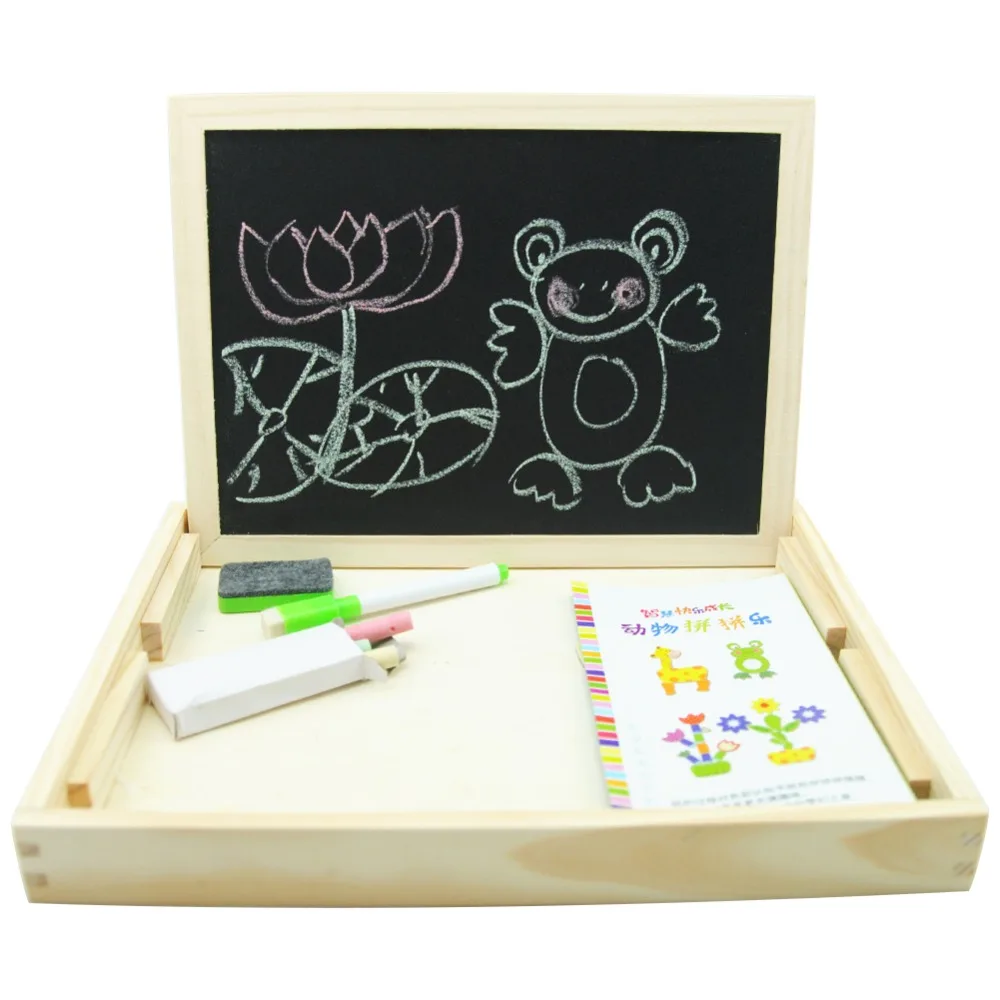 Животное наборы головоломок игрушки и жирафом Развивающие деревянные для детей +