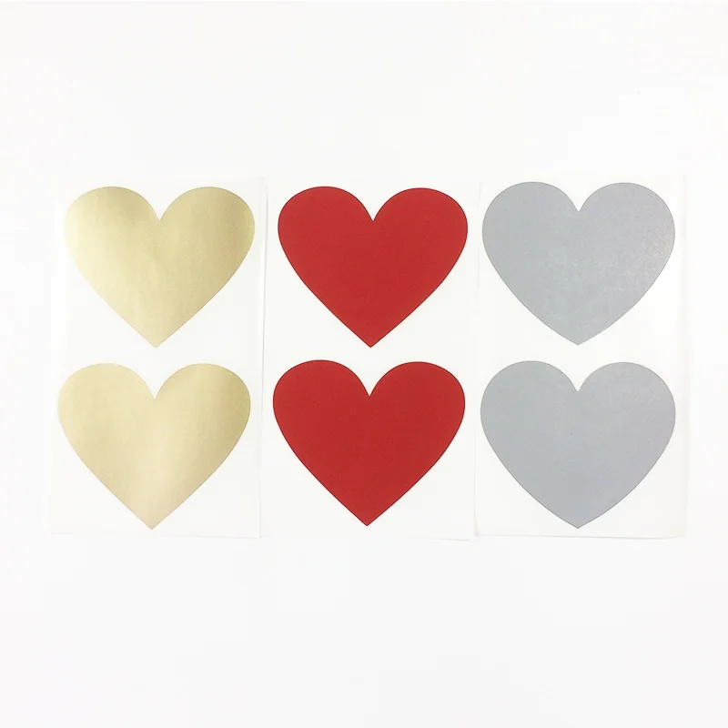 

100 Pcs/lot Romantic Heart Scratch Coating Sticker Note Decoration Label Multifunction Surprise lover Gift