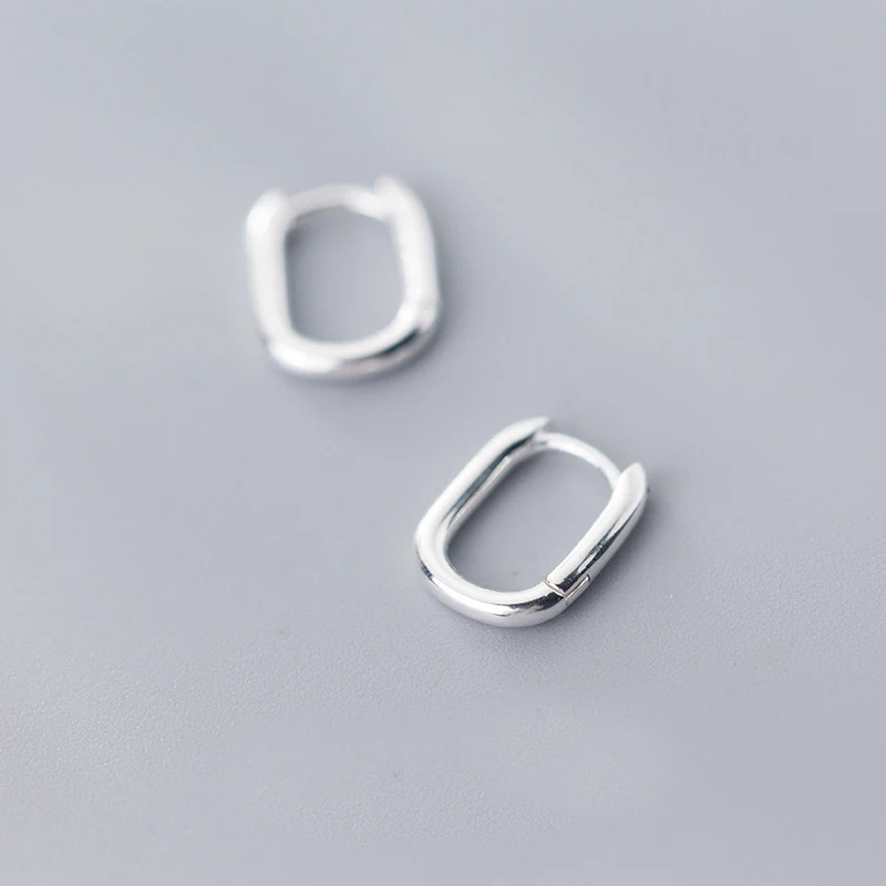 MloveAcc Модные 925 Стерлинговое Серебро Простой квадратный фотоэлемент для женщин