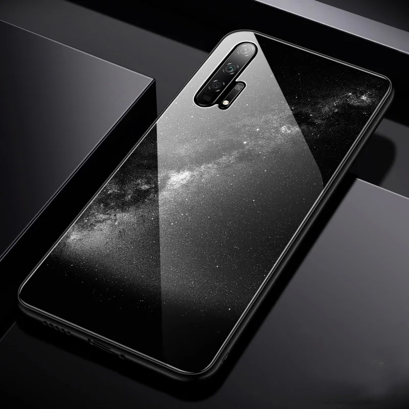 color 3 Стеклянный чехол Aixuan для huawei Honor 20/huawei Honor 20 Pro, чехол из закаленного стекла, силиконовый защитный полный чехол s - Цвет: color 3