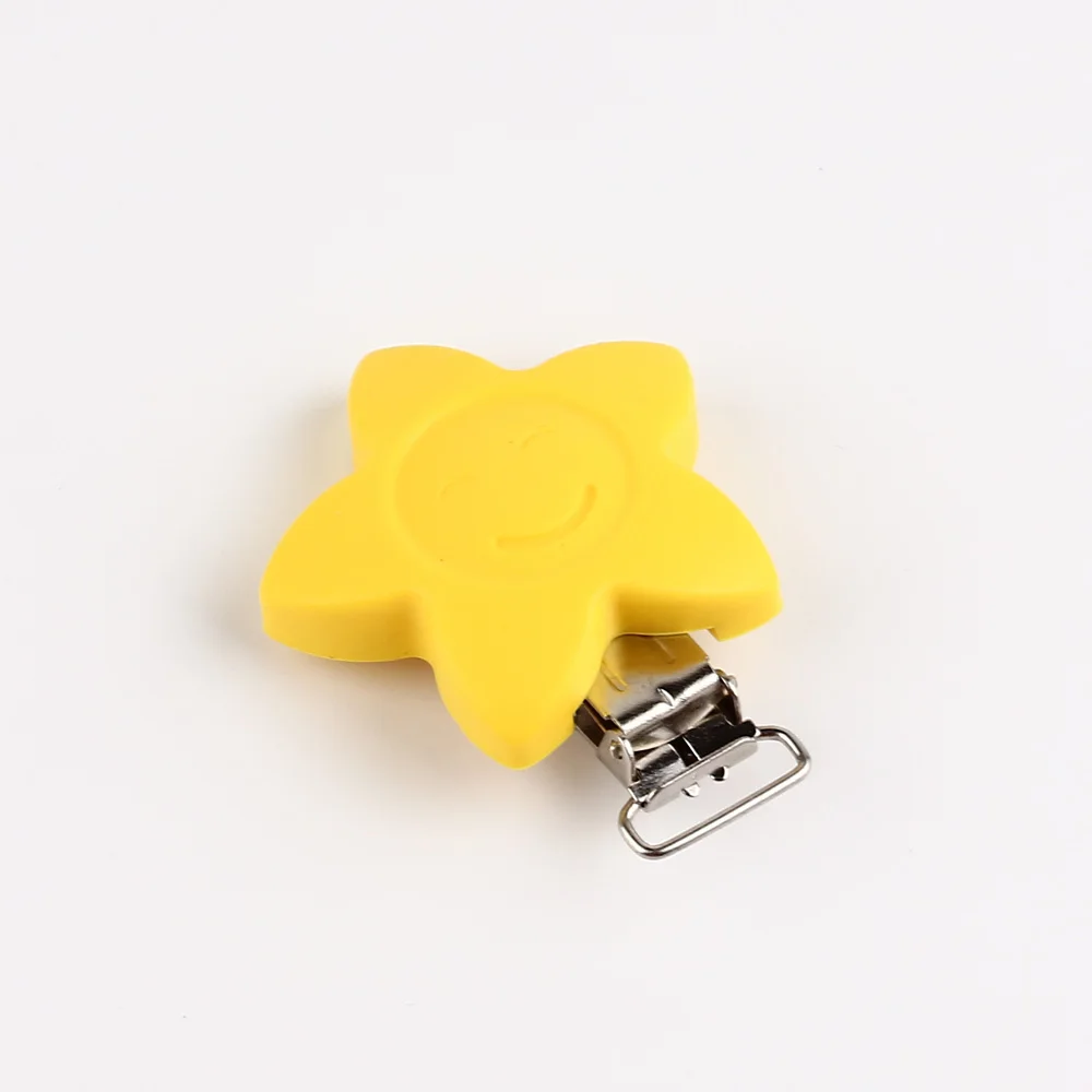 yellow TYRY. HU 1 шт. Подсолнух соска зажим детский силиконовый Прорезыватель аксессуары для прорезывания зубов DIY инструмент для бисера зажим застежки Детские застежки держатель - Цвет: yellow