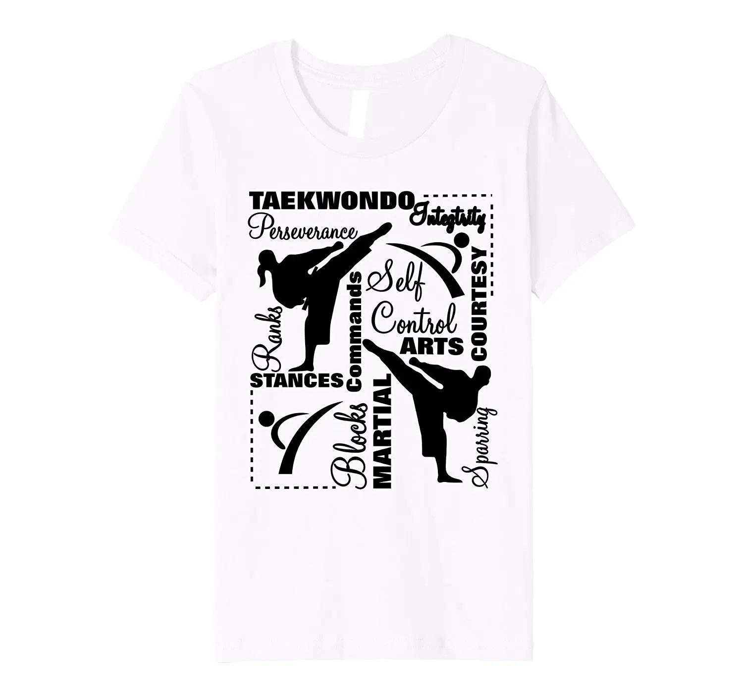 

Hot Sale 100% Cotton Taekwondo Martial Artser Themed Terminology T-Shirt Summer Style Tee Shirt