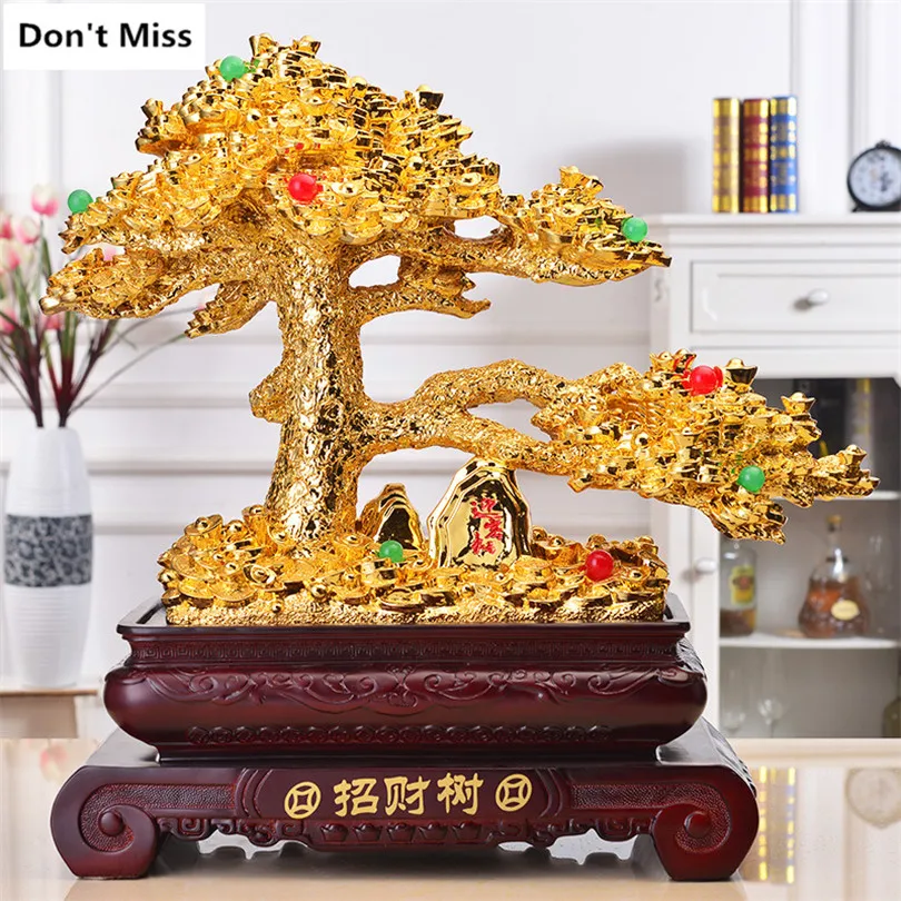 Декор для стола в магазине фигурки золотых богатых деревьев аксессуары