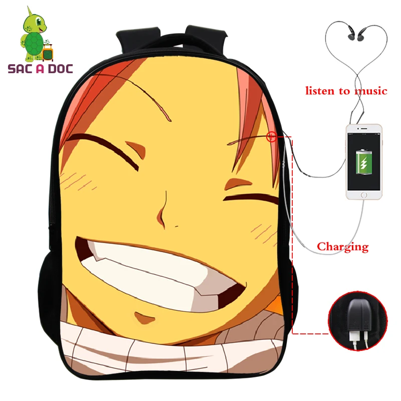 Miraculous Backpack 16 дюймов рюкзак с хвостом Феи для подростков, школьные сумки для девочек и мальчиков, рюкзак через плечо, Сумка с usb зарядкой на молнии, сумка для книг, дорожные сумки - Цвет: Miraculous Backpack
