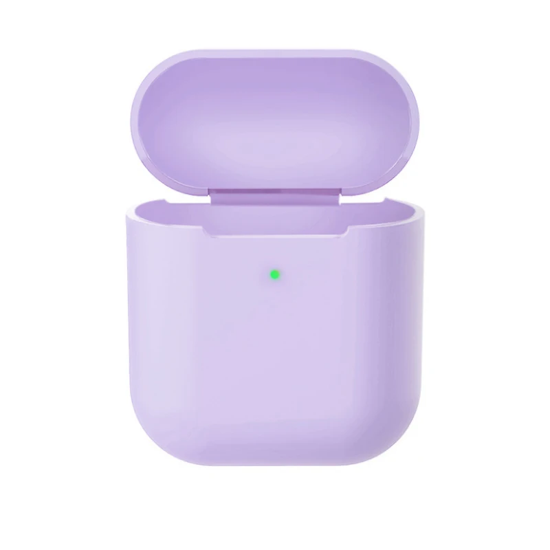 Light Purple Силиконовый чехол s для Airpods 2nd роскошный защитный беспроводной Чехол для наушников для Apple airpods2 Air pods 2 противоударный чехол - Color: Light Purple