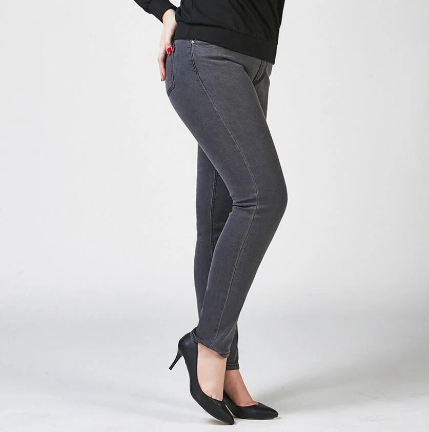 Plus velvet thick warm jeans High waist pants winter Jeans Size women's clothing Elastic slimming |