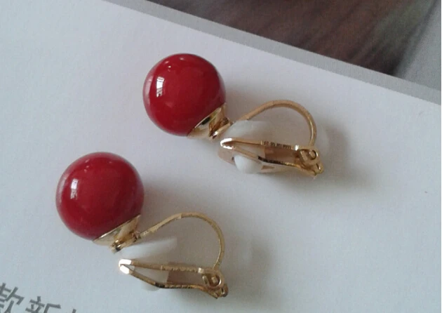 Серьги клипсы с имитацией жемчуга не пирсинг для невесты двухцветные украшения