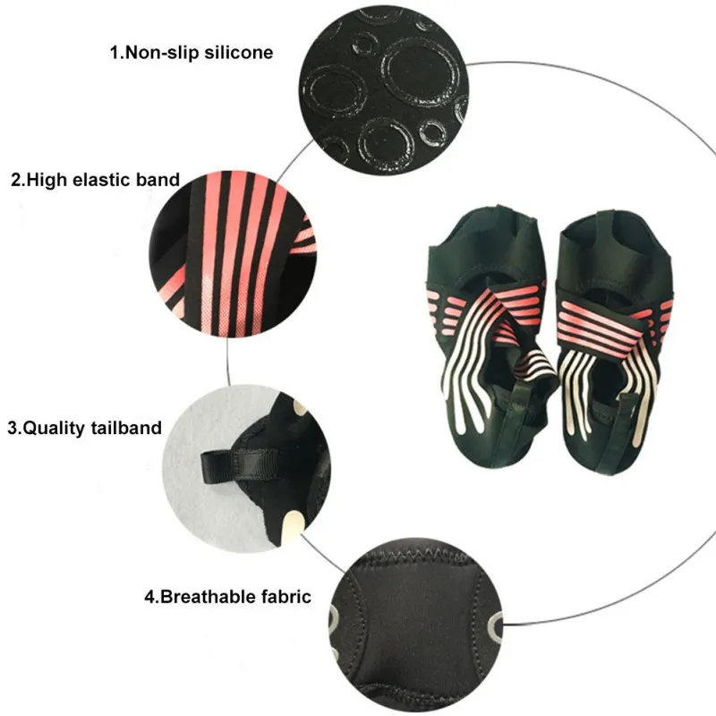 

Anti-slip Fitness Dance Pilates Socks Professional Indoor Yoga Sock Five Toe Backless Fitness Ballet Ladies Socks New