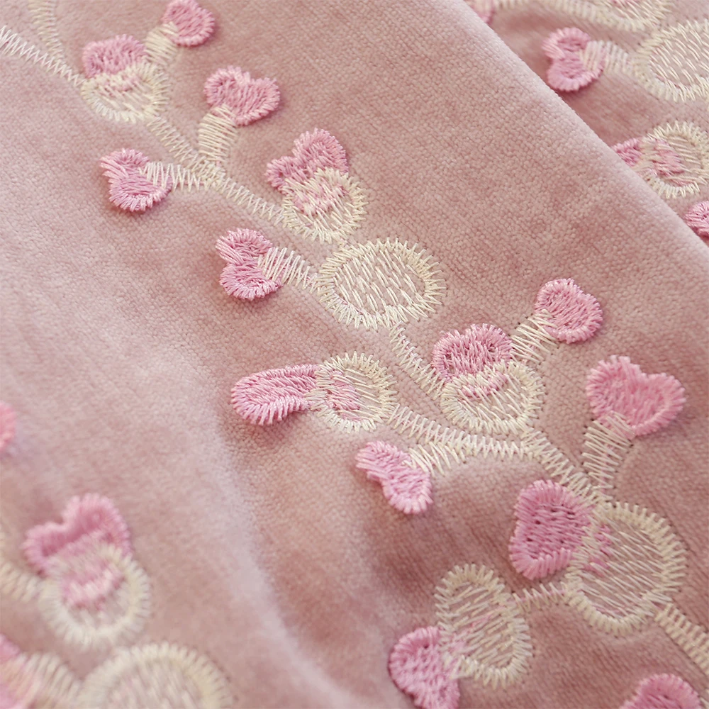 Розовые шторы с вышивкой для принцессы элегантные тюлевые тиснением сакуры