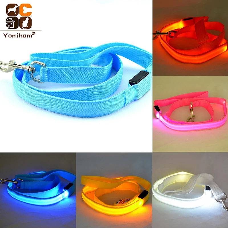 Led Dog Leash Night Safety LED Flashing Glow for Dogs 120CM Pet Supplies Cat Drawing Small Running | Дом и сад