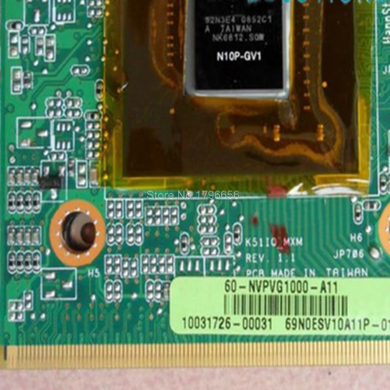 9600M GT120M GT 220M G96-630-C1 N10P-GV1 VGA Видеокарта для For Asus K61IC K51IO K70IO K71IC K70IC X66IC 1GB карта |