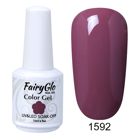 G1592 Гель-лак для ногтей FairyGlo, 15 мл, классический Цветной Гель-лак для ногтей, Гель-лак, впитывающий Полупостоянный Гибридный Гель-лак - Цвет: G1592