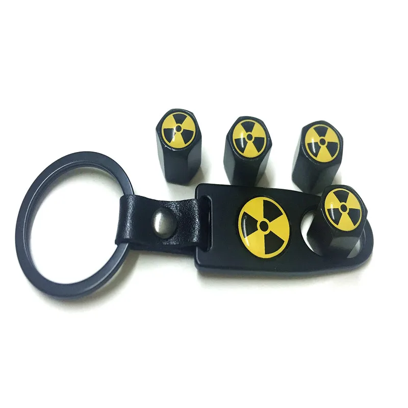 Серебряный автомобильный Стайлинг атомная бомба оружие логотип колпачок клапана шины с кольцом для ключей