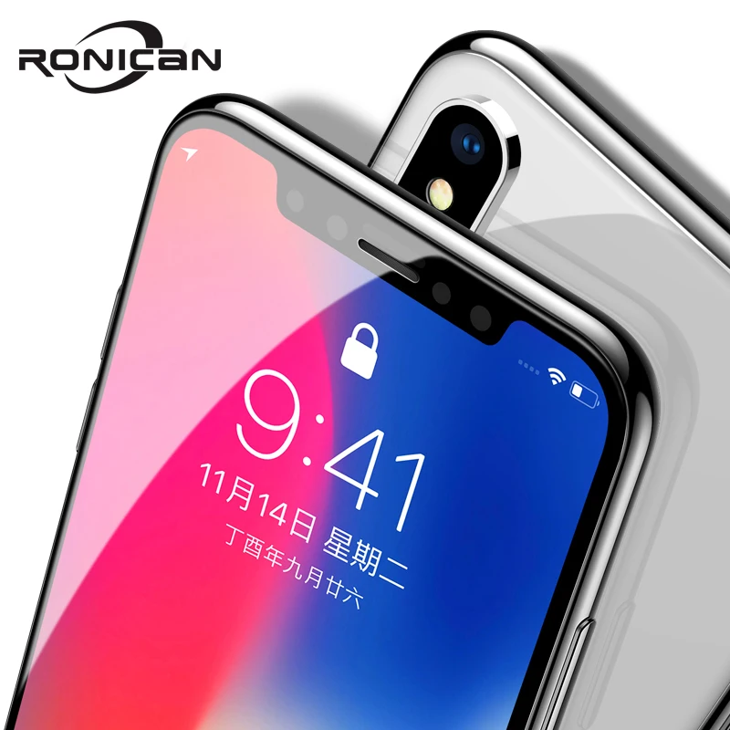 Защитное стекло RONICAN закаленное 0 3 мм для iPhone Xs Max/X/Xr/S/3D|Защитные стёкла и плёнки