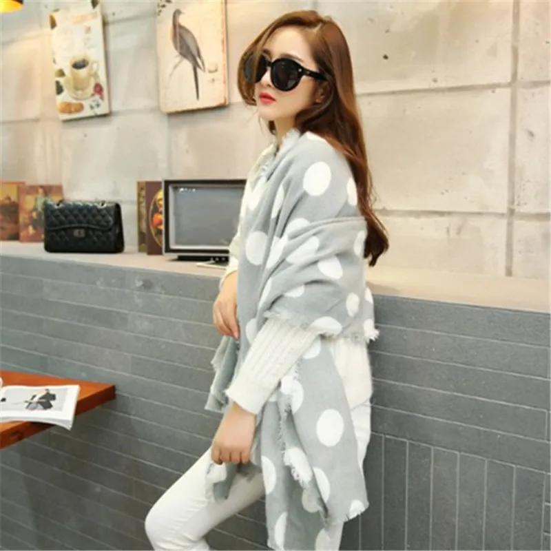 Светло-зеленый Большой размер, зимний теплый хлопковый женский длинный шарф, дизайнерский стиль, модные шали, женские кашемировые шарфы, женский шарф из пашмины - Цвет: Светло-зеленый