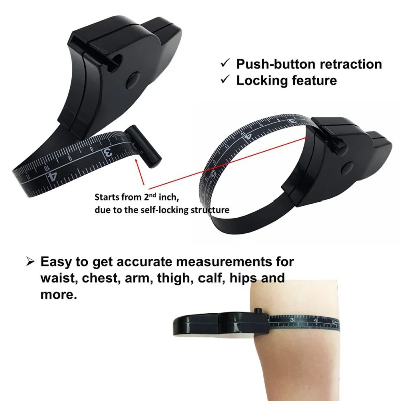 

Outdoor Fitness Device Tool Skinfold Body Fat Caliper Body Fitness Fat Tester Fitness Measurement Tape Fitness Measurement Chart