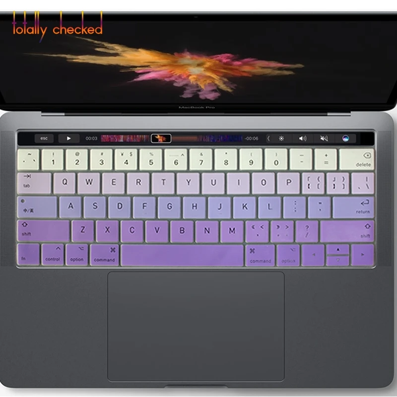 fadepurple Для Mac Macbook Pro 13 15 13,3 15,6 Сенсорная панель A1706 A1707 A1989 A1990 английская Клавиатура США защитный чехол - Цвет: fadepurple