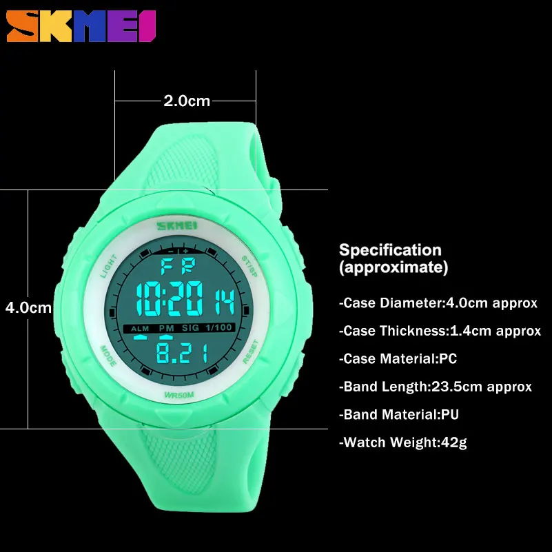 SKMEI 1074 модные повседневные спортивные женские часы водонепроницаемые с