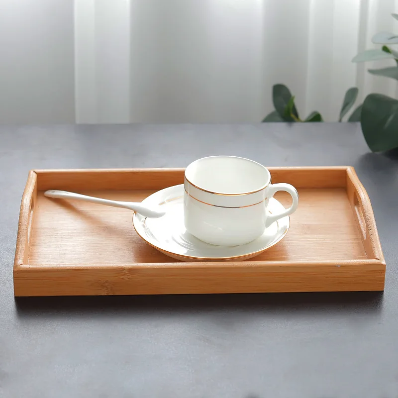 Качественный деревянный изысканный поднос для хранения практичная бамбуковая