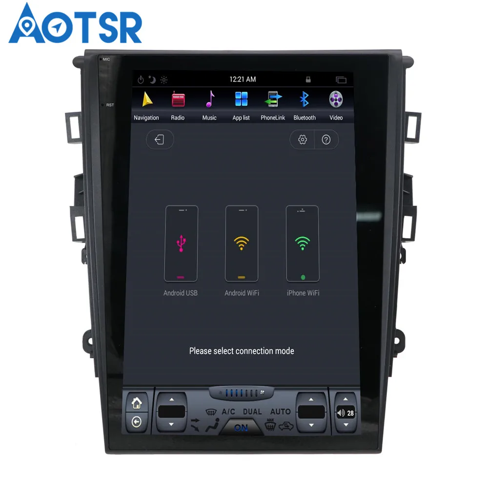 Aotsr 12," ips Tesla стиль Android 6,0 нет DVD плеер gps навигация для FORD Mondeo Fusion MK5 2013+ стерео блок мультимедиа